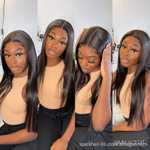 28 Inch Long Black Body Wave Wigs, Right Side Parting Natural Looking Wigs for Women, Full Lace Frontal Human Hair Wigs